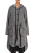 Hooded Oversized Grey Houndstooth Wool Jacket 1