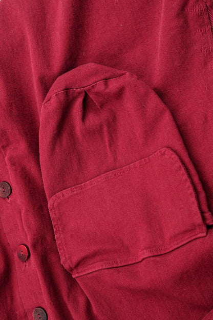 Hooded Oversized Ruby Stretch Cotton Coat