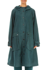 Hooded Peacock Cotton Coat 1