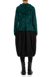 Hooded Peacock Paintwave Cotton Jacket Dress 2