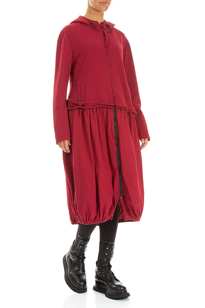 Hooded Ruby Cotton Jacket Dress 4