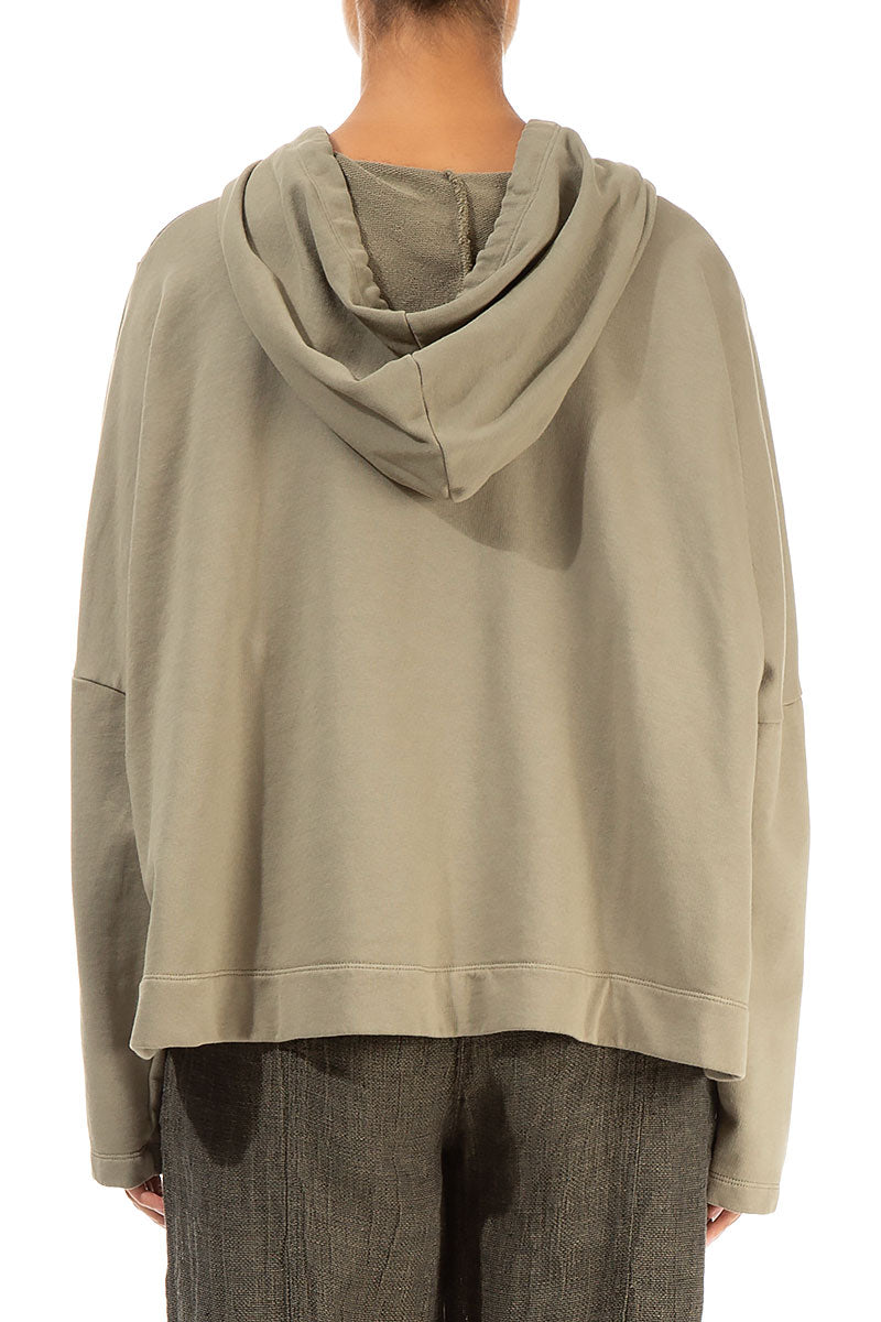 Hooded Silver Sage Marble Cotton Hoodie