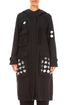 Hooded Three Pockets Black Silver Metallic French Terry Cotton Jacket 1