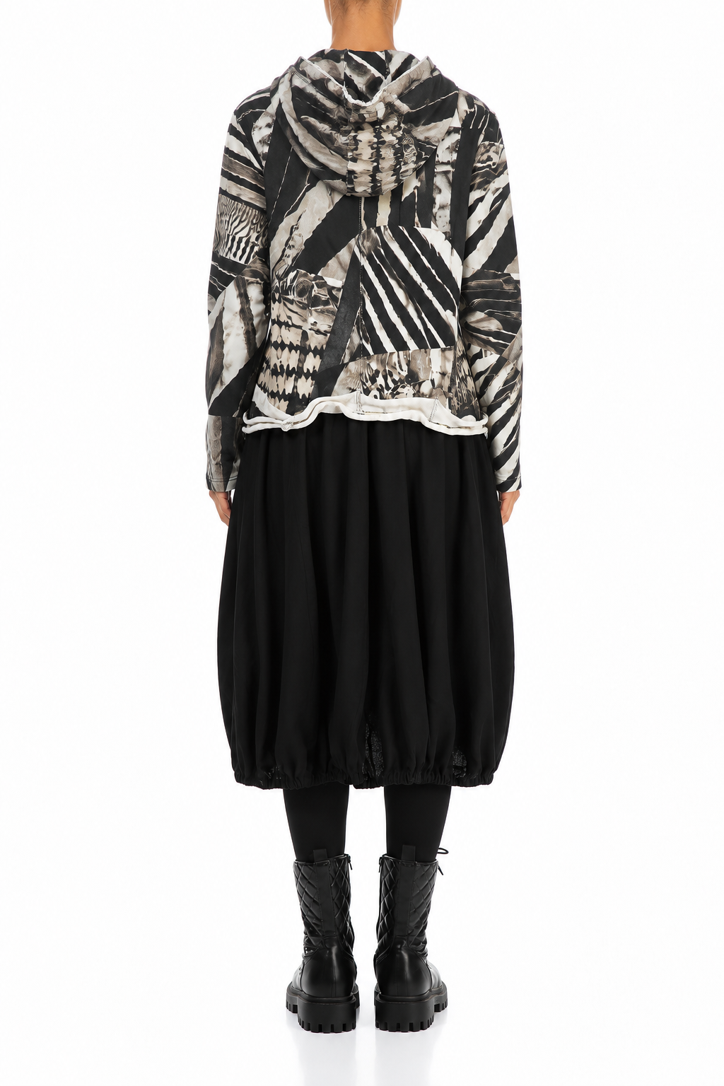 Hooded Wild Ink Cotton Jacket Dress 2