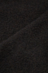 Hooded Zip Dark Chocolate Plush Wool Cotton Coat 5
