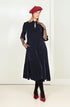 Keyhole Neck Slate Blue Silk Velvet Dress 1
