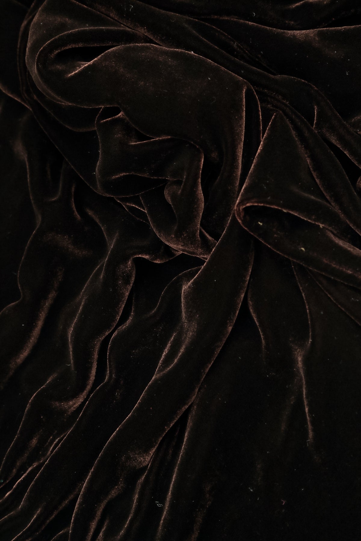 Keyhole Neck Truffle Brown Silk Velvet Dress