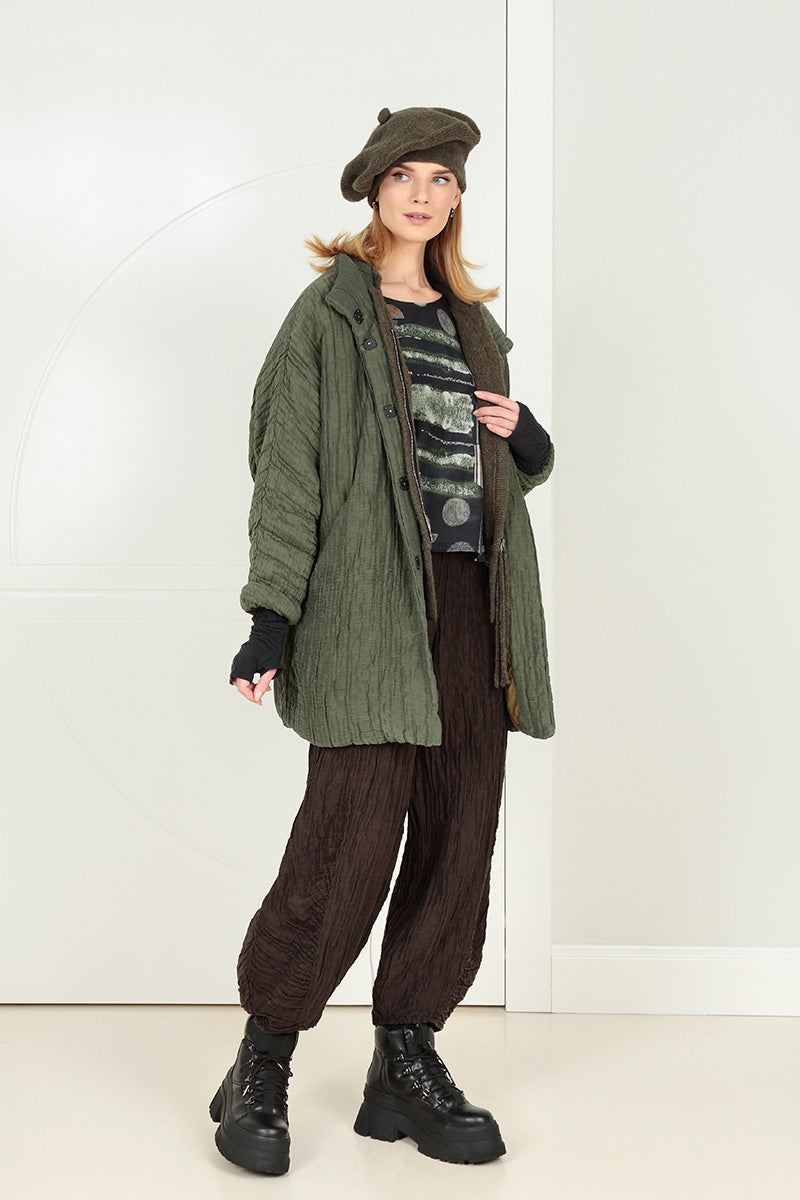 Khaki Knitted Wool Beret 6