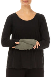 Khaki Soft Wool Arm Warmers 3