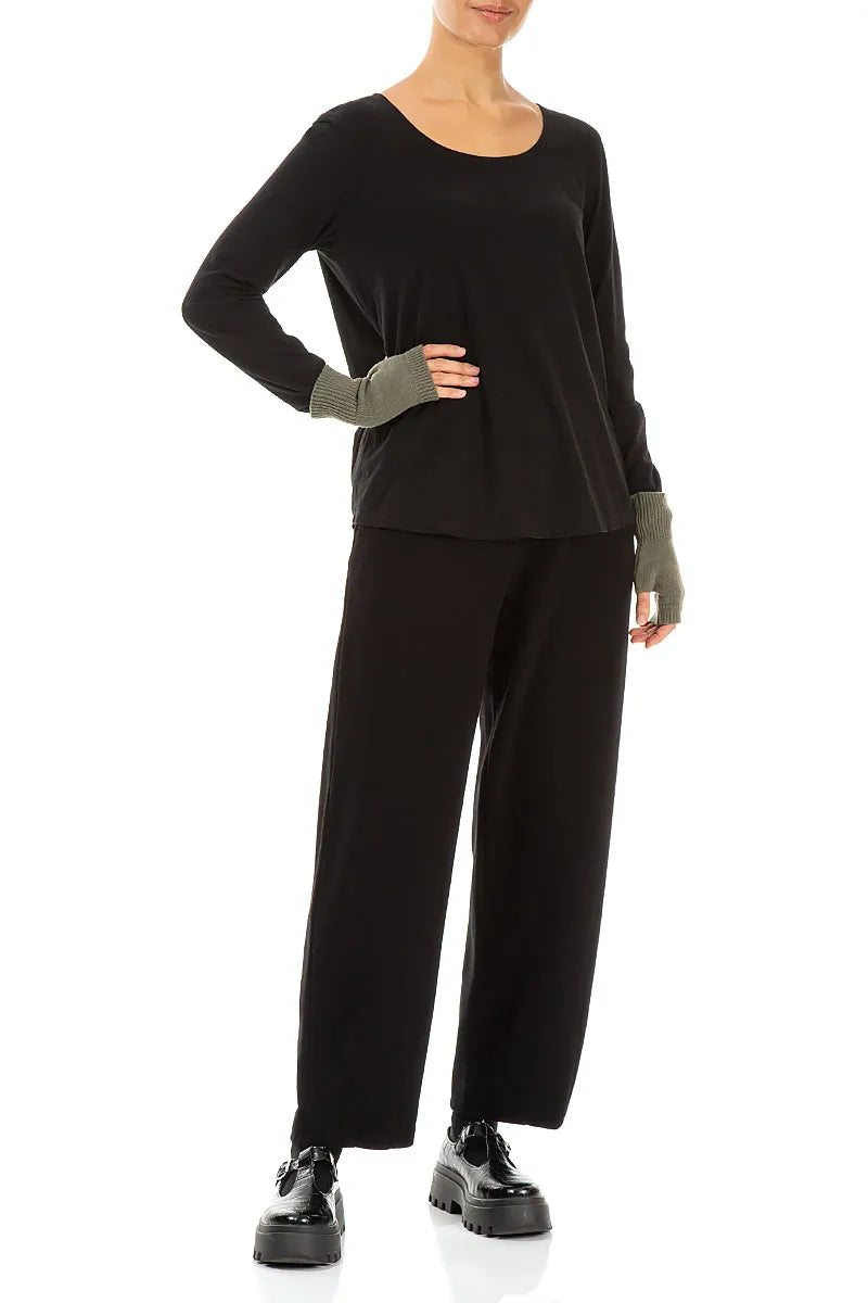 Khaki Soft Wool Arm Warmers 2