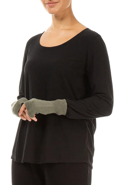 Khaki Soft Wool Arm Warmers 1
