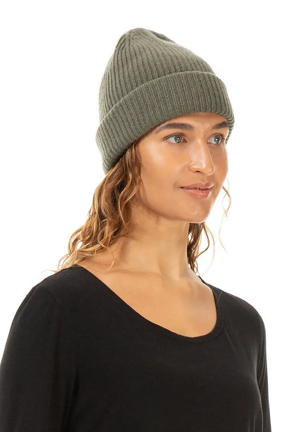 Khaki Soft Wool Beanie Hat 3