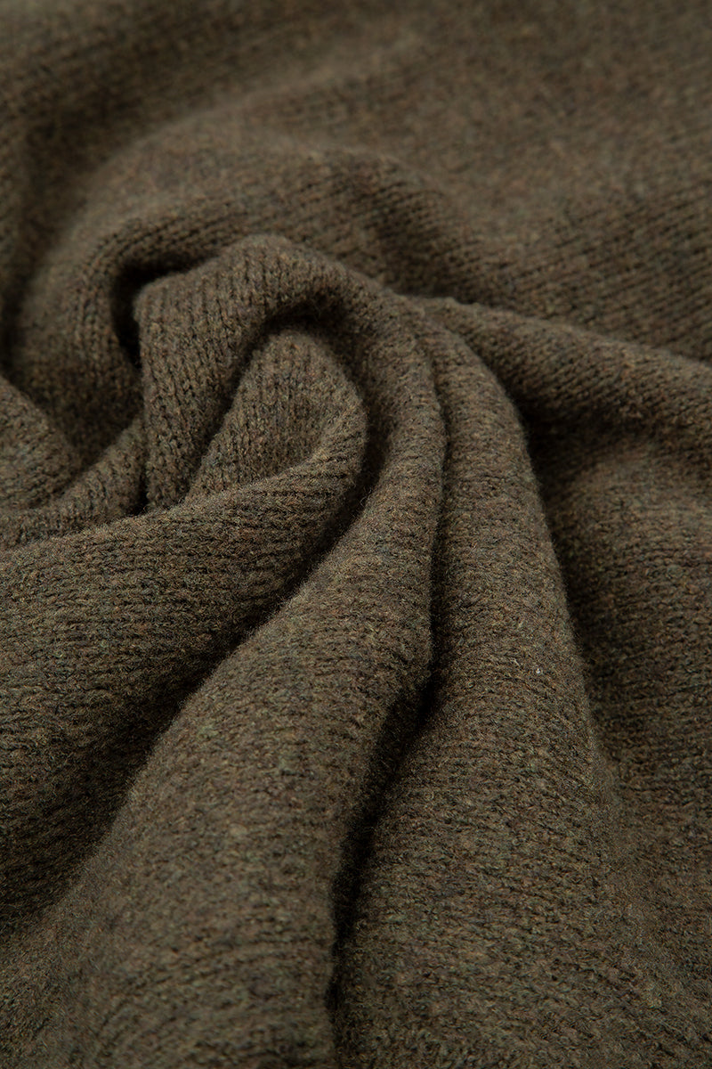 Khaki Wool Infinity Scarf