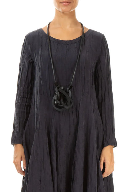 Knotted Black Rubber Necklace 1