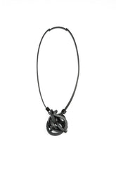 Knotted Black Rubber Necklace 4