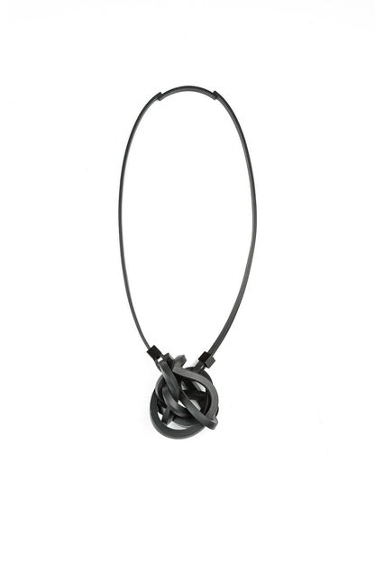 Knotted Black Rubber Necklace 4