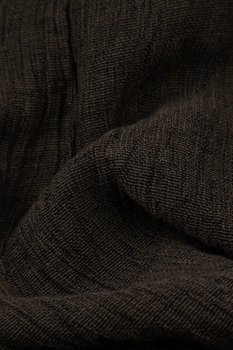 Narrow Khaki Mélange Linen Pants 4