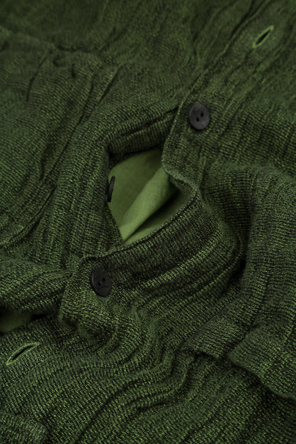 Lined Shamrock Green Mélange Linen Jacket 6
