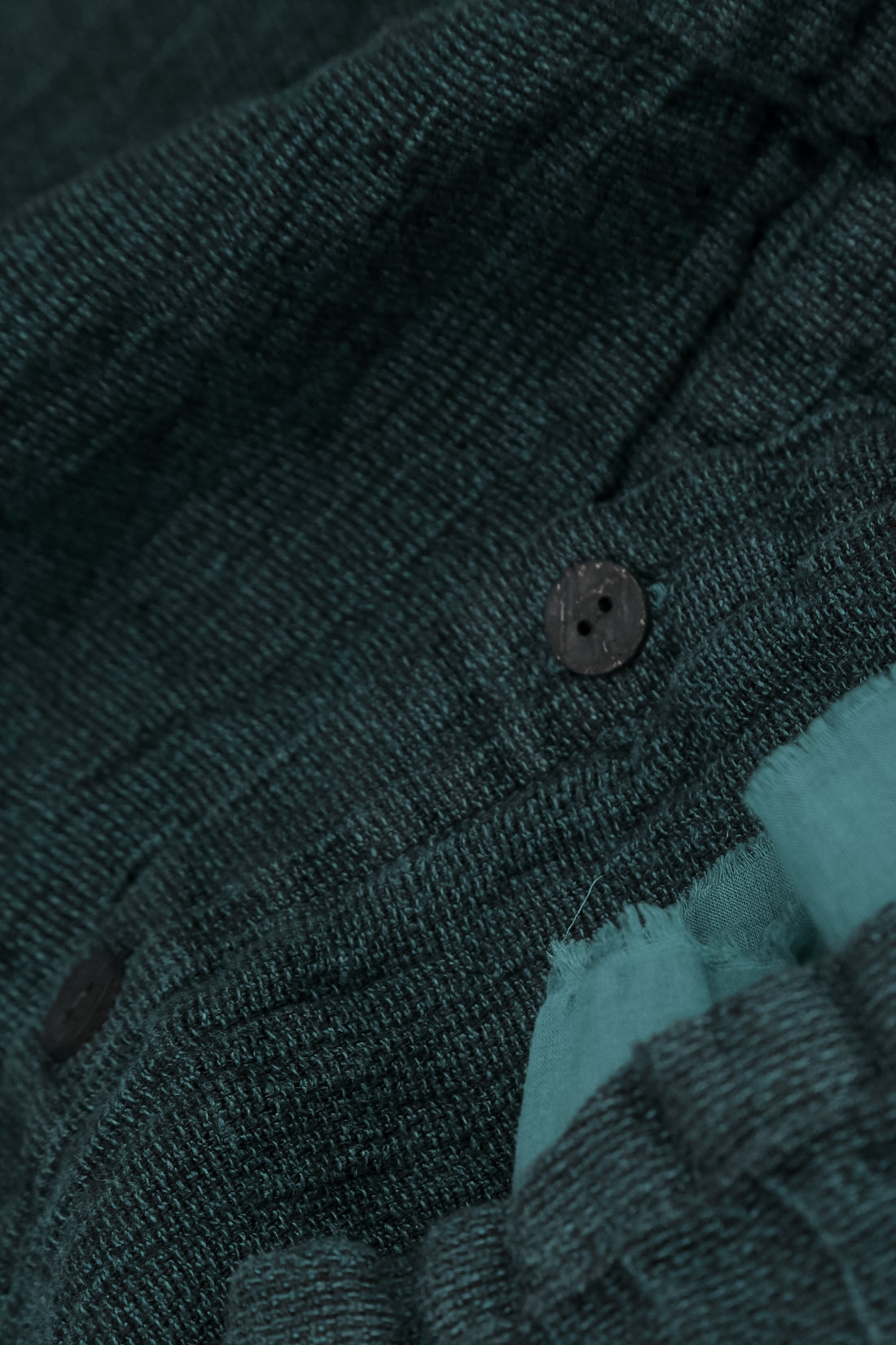 Layered Deep Truquoise Mélange Linen Shirt 5