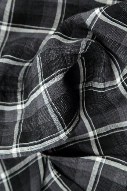 Checkered Dark Grey Linen Jacket