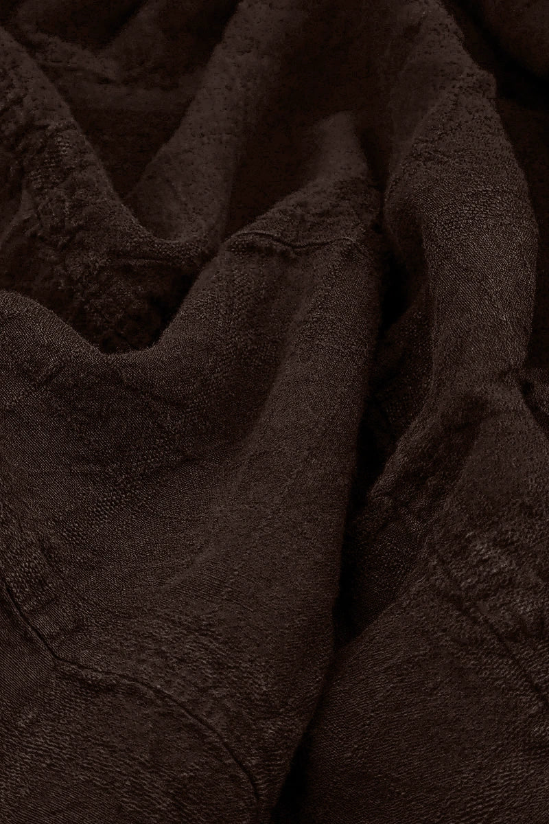 Truffle Brown Patterned Linen Dungaree Dress 5