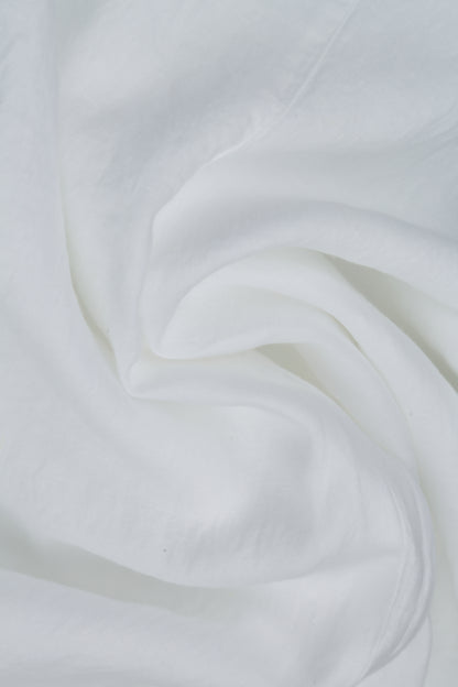 Waist Detail Sleeveless White Linen Dress