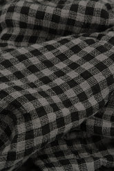 Back Pockets Grey Check Linen Trousers 4