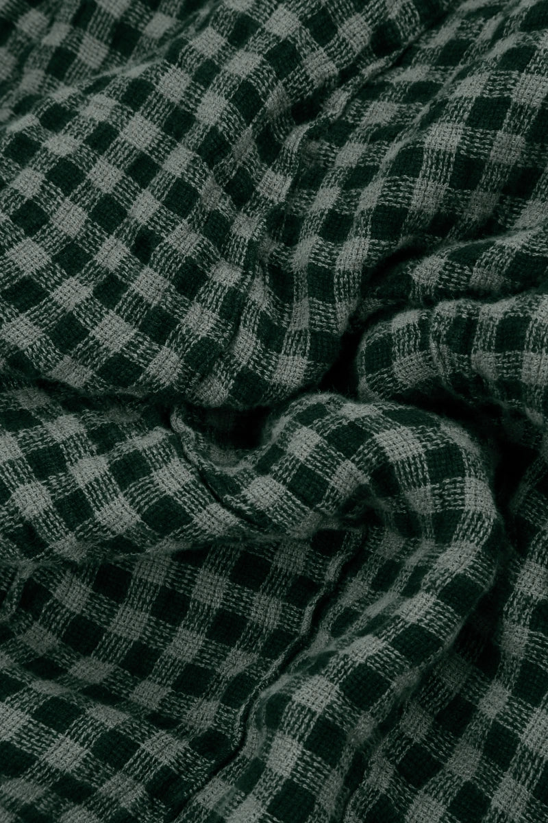 Sage Check Linen Vest