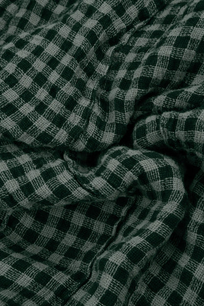 Roll Up Sage Check Linen Trousers 5