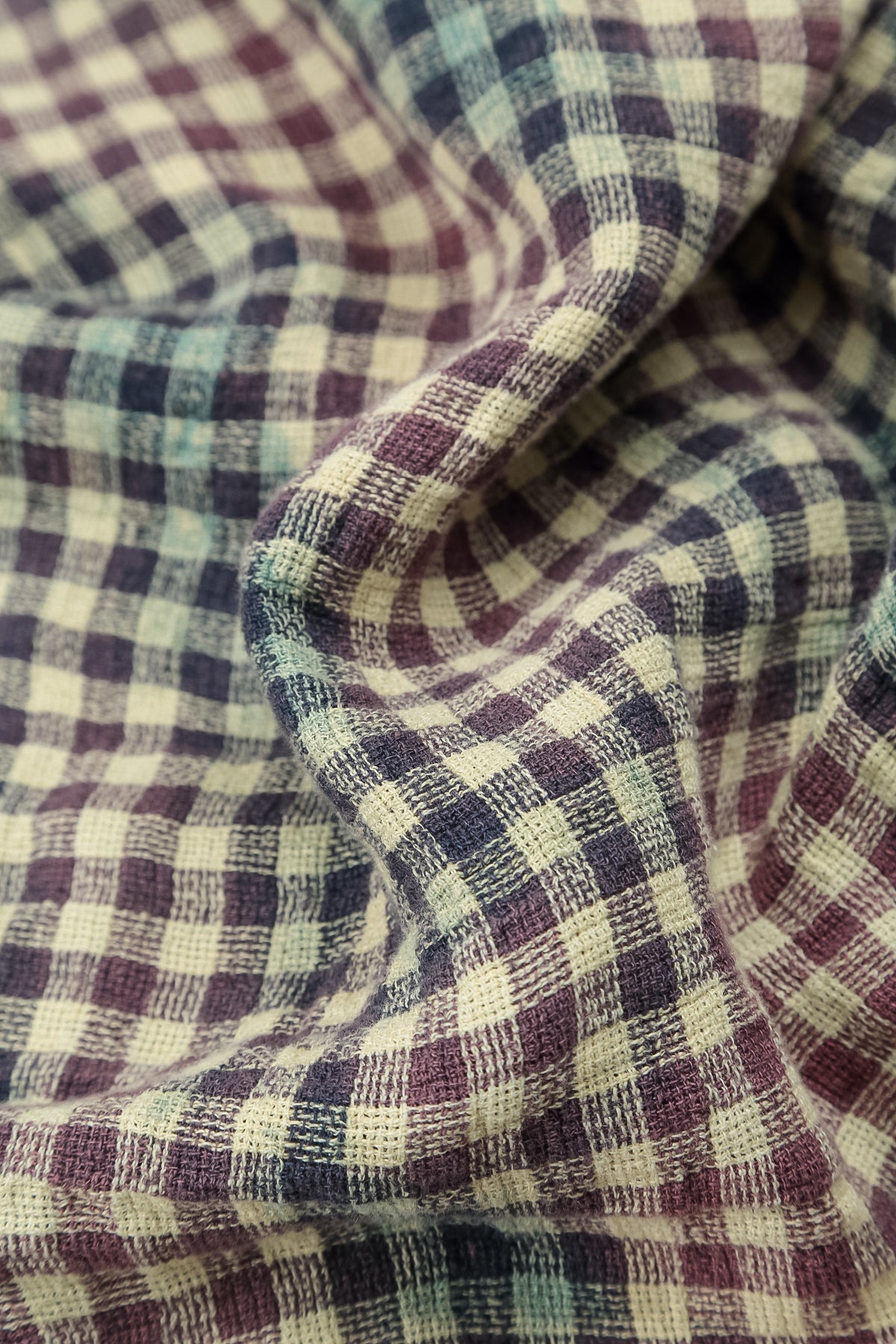 Loose Vintage Check Linen Trousers