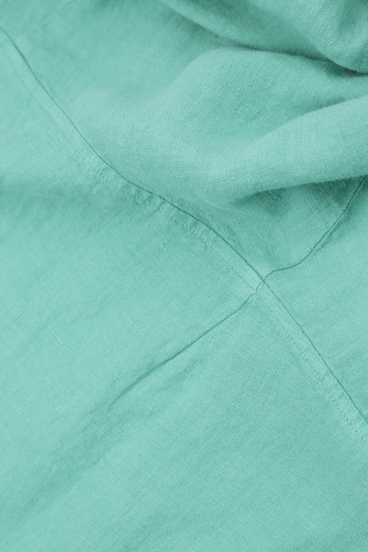 V-Neck Buttoned Mint Linen Dress 5