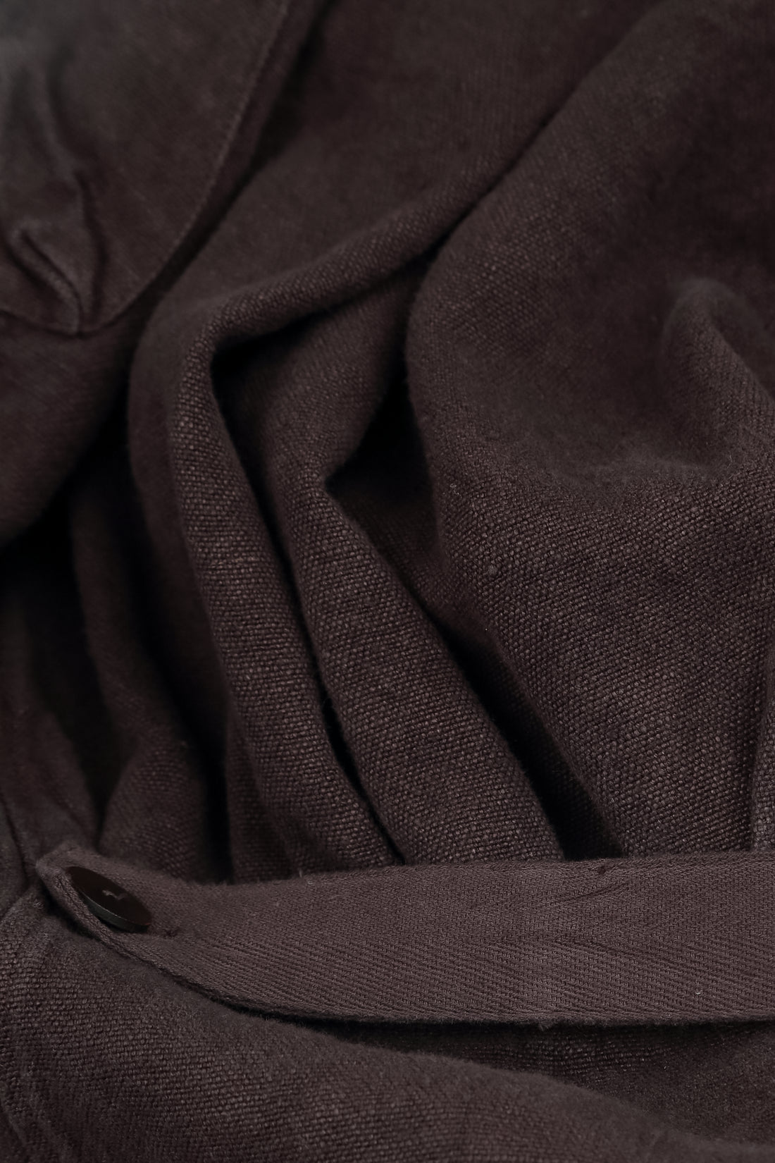 Flared Back Truffle Brown Heavy Linen Coat 6