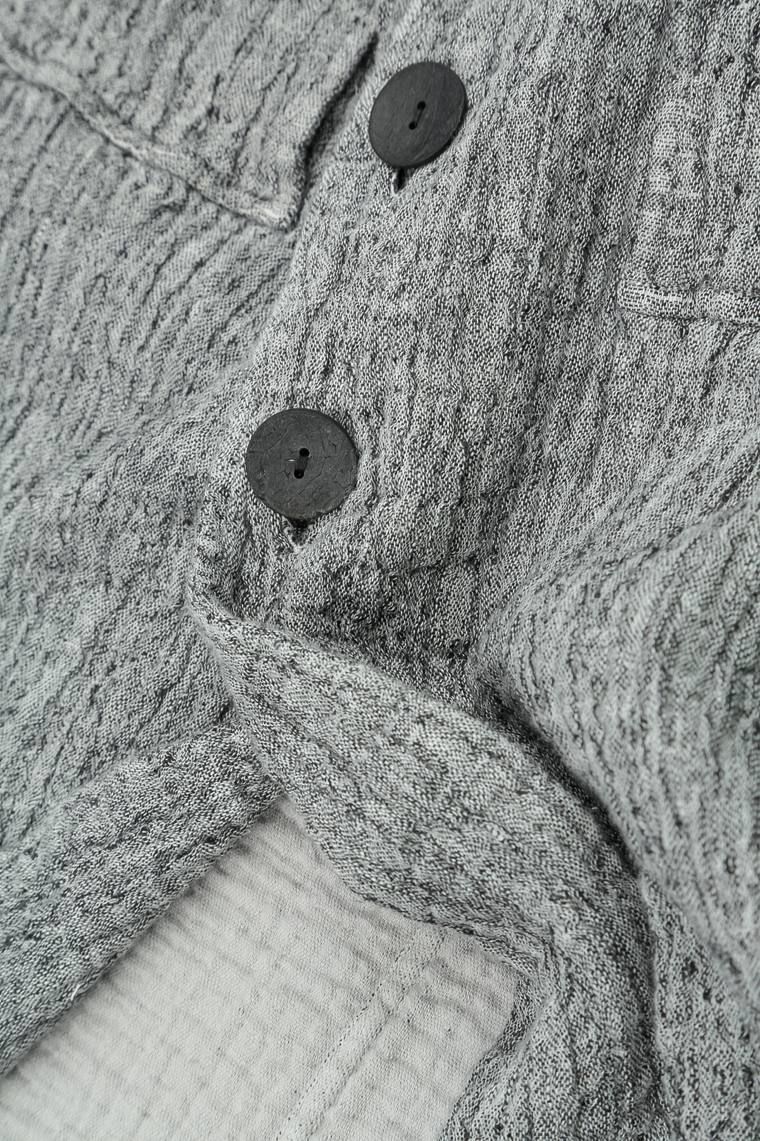 Flap Pocket Grey Textured Linen Jacket 5