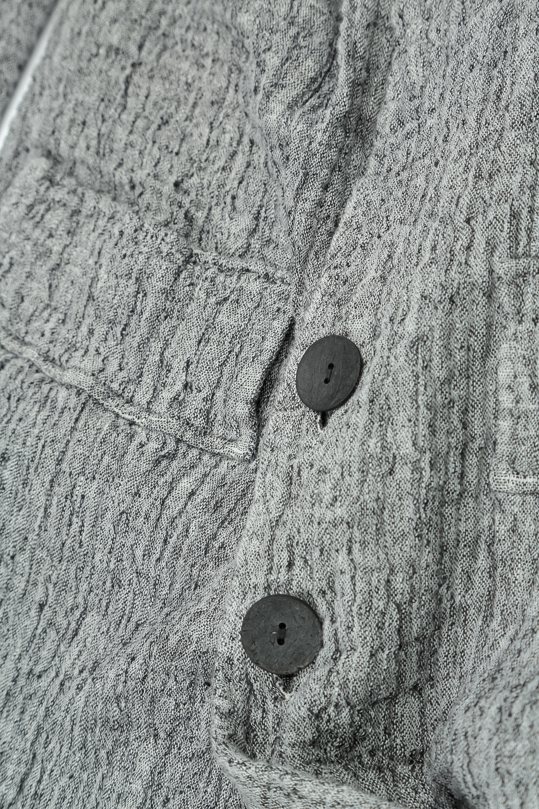 Flap Pocket Grey Textured Linen Jacket 6