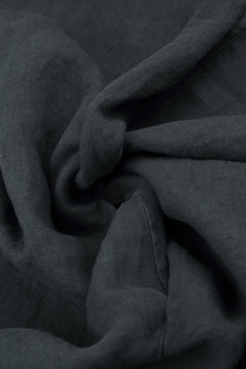 Sleeveless Graphite Pintuck Linen Dress