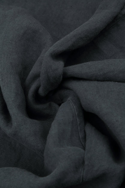 Sleeveless Graphite Pintuck Linen Dress