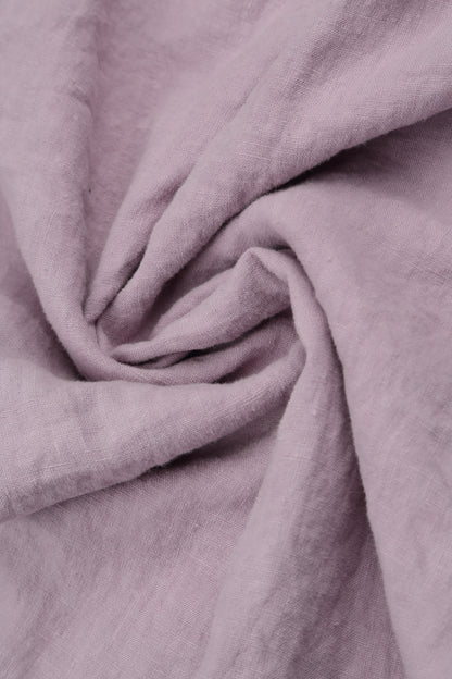 Relaxed Side-Slit Lilac Linen Shorts