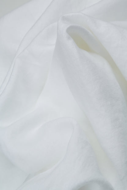 Sleeveless White Pintuck Linen Dress
