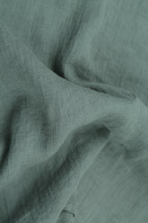 Layered Sage Gauze Linen Blouse 5