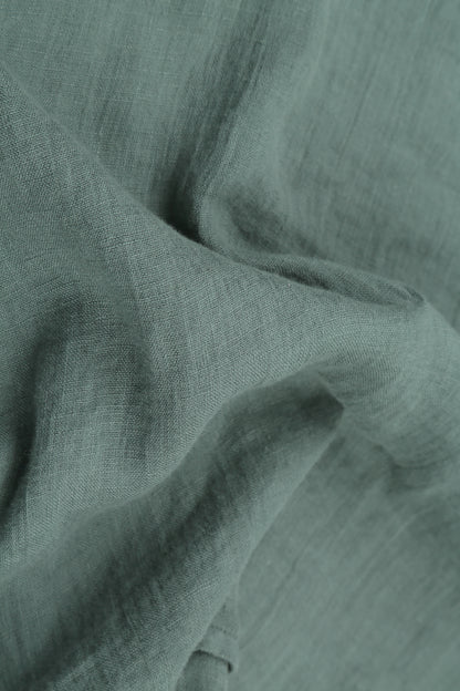 Layered Sage Gauze Linen Blouse 5