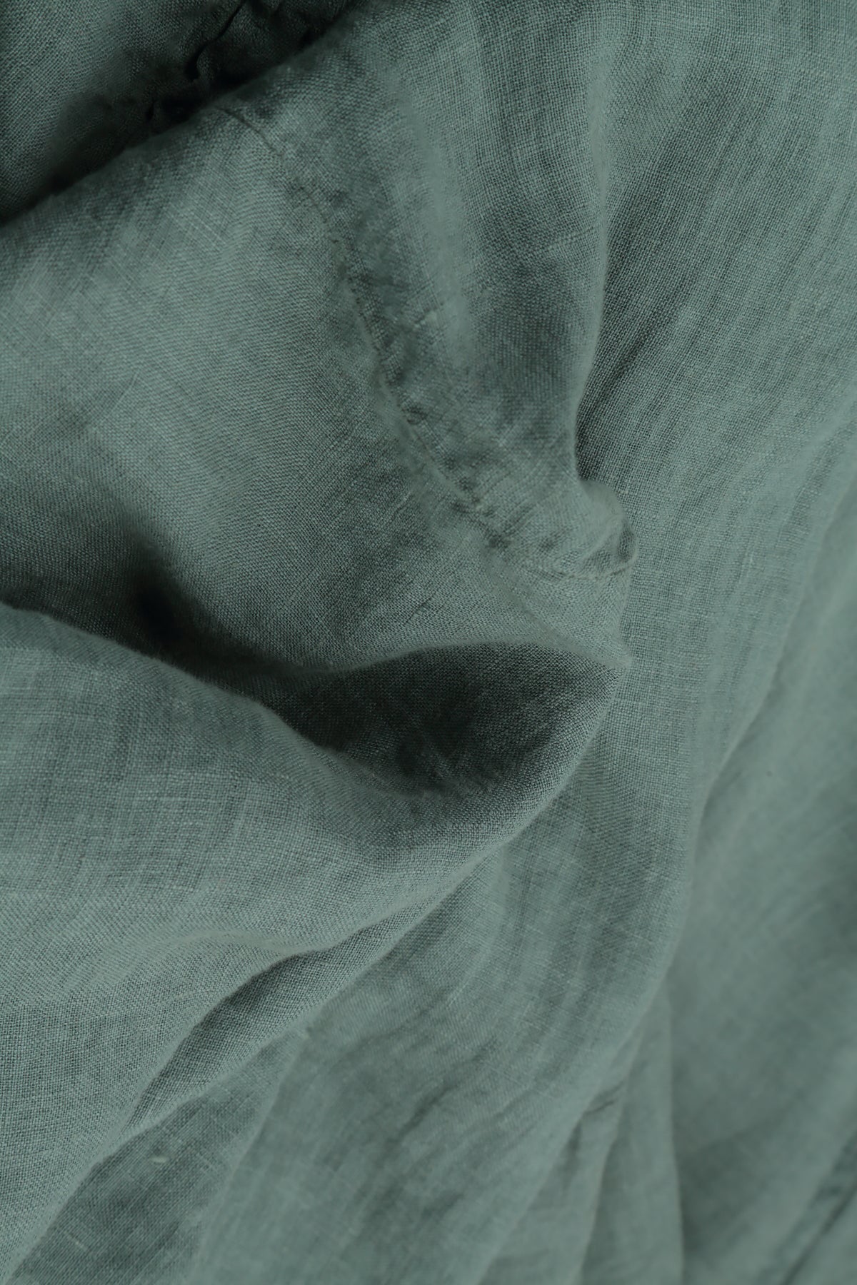 Ruffled Sage Gauze Linen Blouse 5