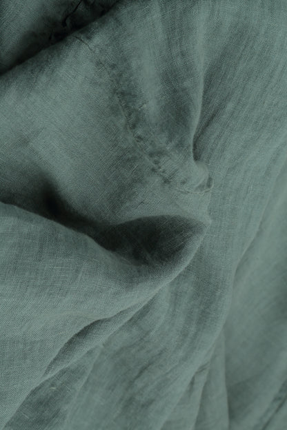 Ruffled Sage Gauze Linen Blouse 5