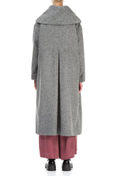 Large Collar Soft Grey Wool Coat 2