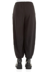 Large Pockets Black Cotton Trousers 2