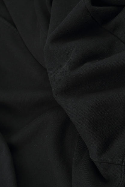 Large Pockets Black French Terry Cotton Trousers