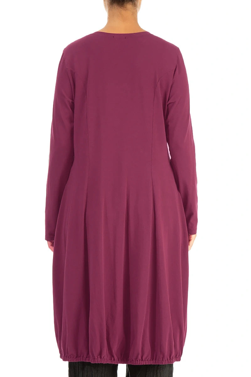 Large Pockets Claret Cotton Jacket Dress 2