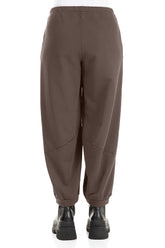 Large Pockets Forest Brown Cotton Trousers 2