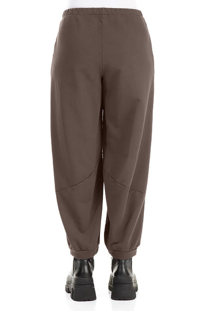 Large Pockets Forest Brown Cotton Trousers 2