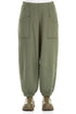 Large Pockets Forest Mist Cotton Trousers 1