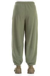 Large Pockets Forest Mist Cotton Trousers 2